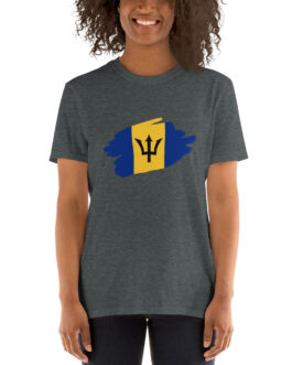 Barbados Blue Yellow and Black Design Short-Sleeve Unisex T-Shirt