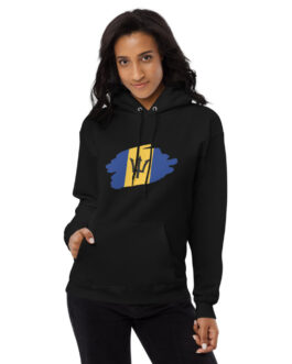 Blue Yellow and Black Design Unisex fleece hoodie