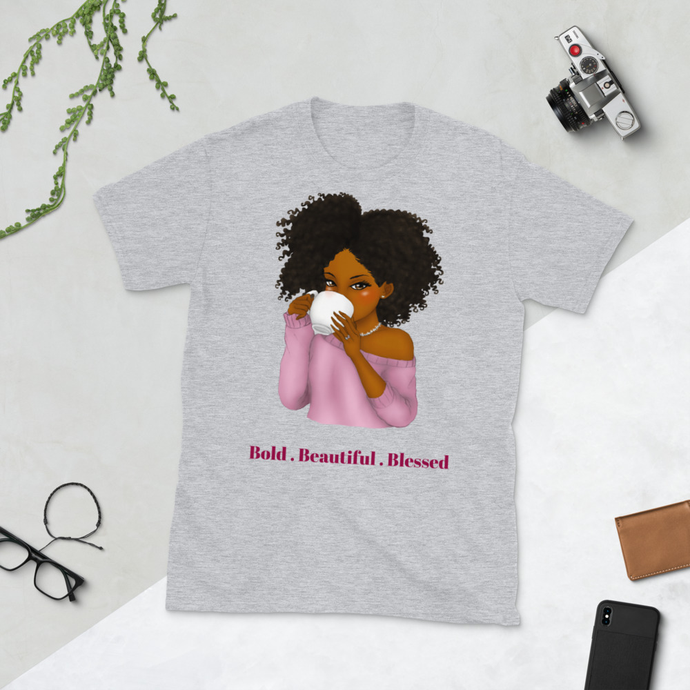 Bold Beautiful Blessed Black Woman 01 - Short-Sleeve Unisex T-Shirt - Image 2