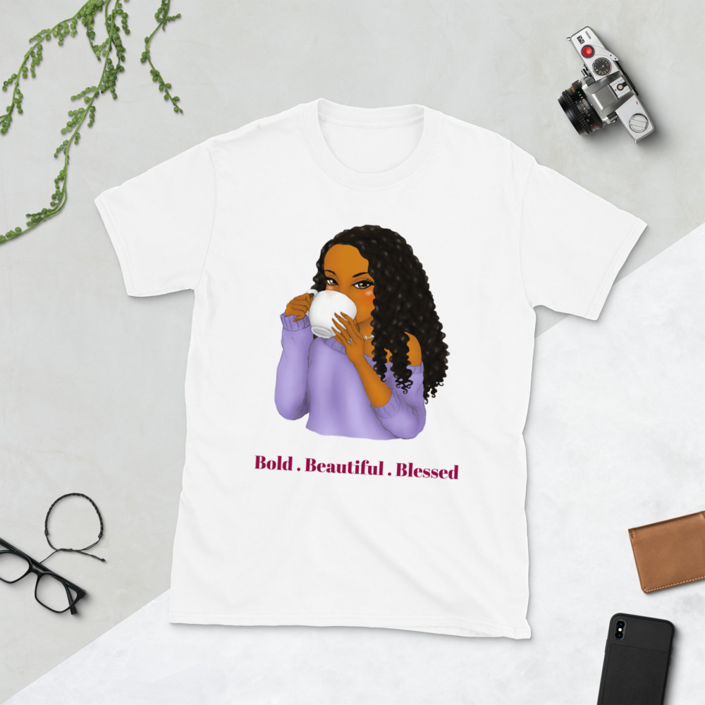 Bold Beautiful Blessed Black Woman 02-Short-Sleeve Unisex T-Shirt - Image 2