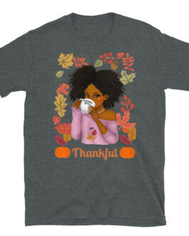 Thanksgiving Themed Girl with Afro Short-Sleeve Unisex T-Shirt